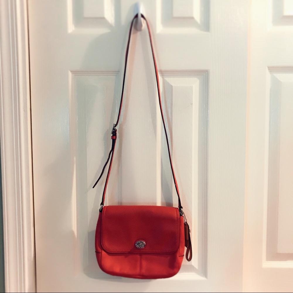Vibrant red coach crossbody